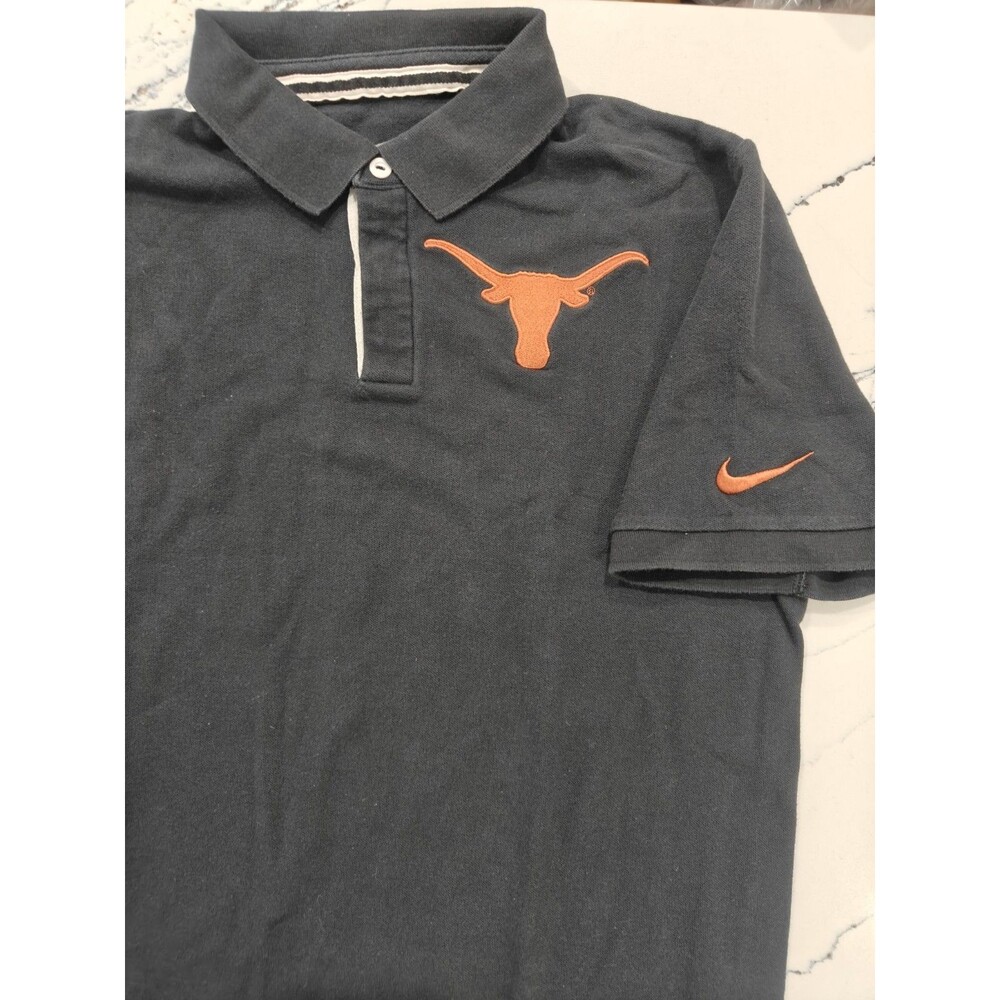 Texas Longhorns Nike Stitched Logo Campus Polo Shirt Men's XL Black Orange